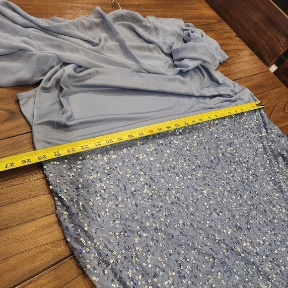 J Kara  Caplet V-Neck Mini Cocktail Beaded embellished blue sequin Dress 22w - Picture 8 of 13